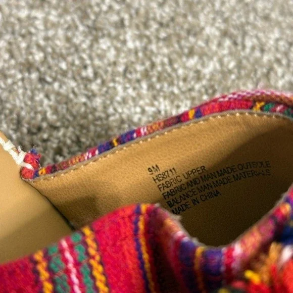 Womens Colorful Striped Espadrille Wedge Sandals Size 9 - Picture 3 of 5